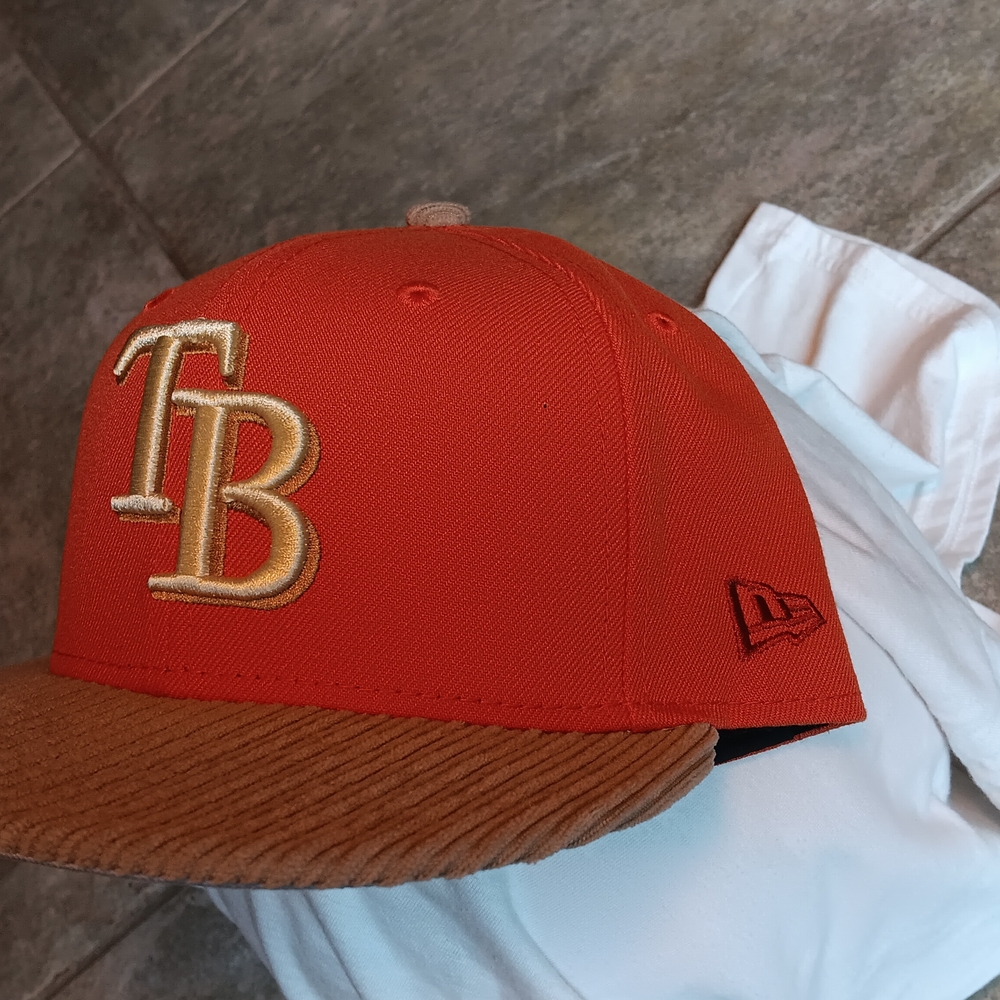 New Era Orange and Brown Cordurouy Tampa Bay Rays Cap